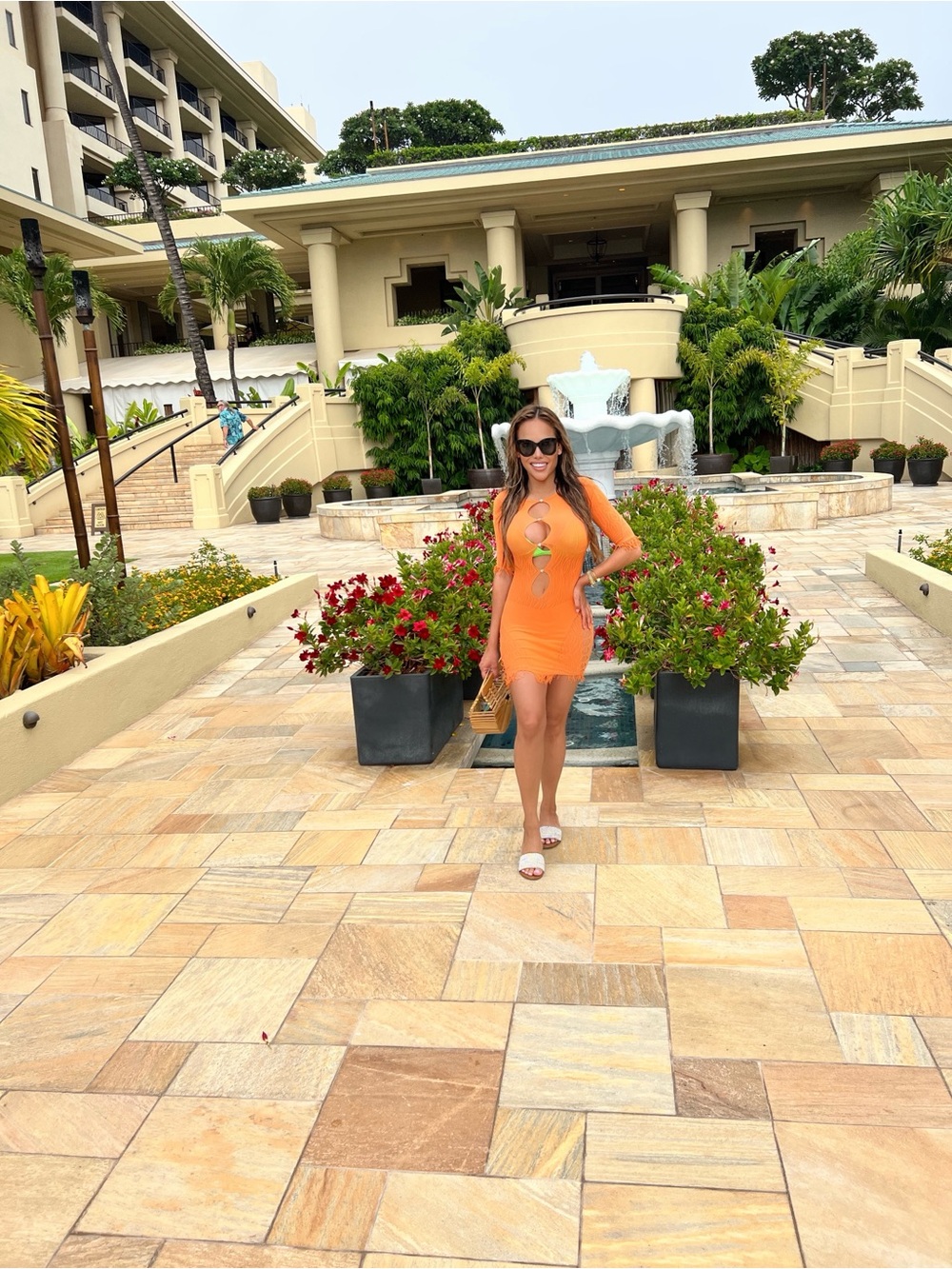 POSTER GIRL Orange Cutout Fringe Mini Dress